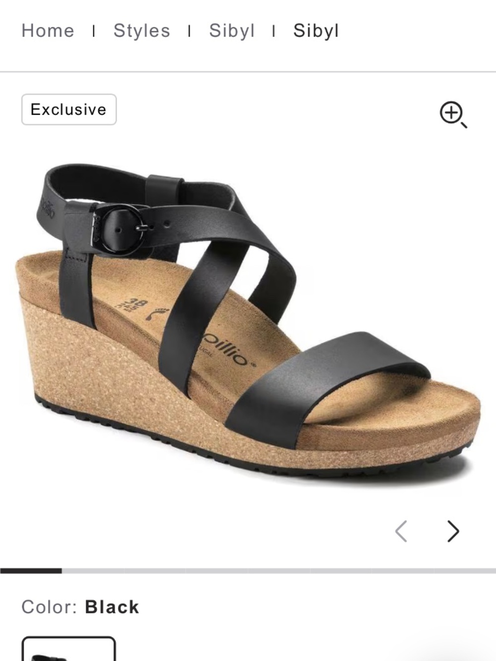 Birkenstock Sibyl 37 (womens 6) leather black